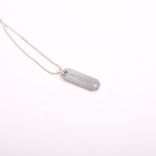 "Priceless" Charm Necklace 925/Diamond